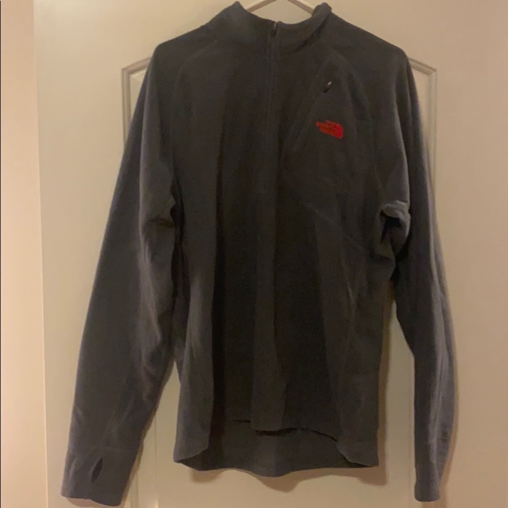 Men’s North Face Fleece Quarter Zip Large Gray